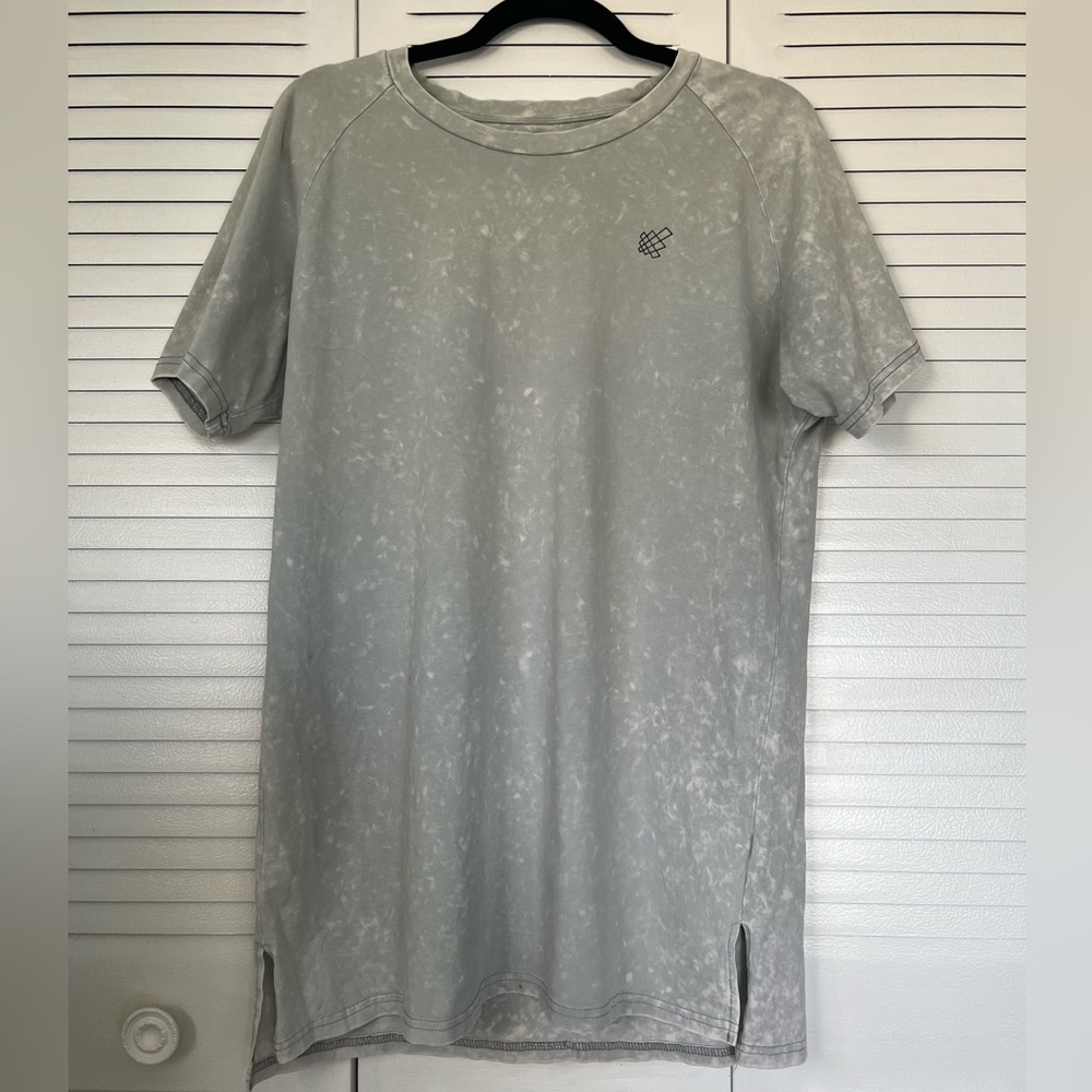 Patterned Split Hem Long Tee